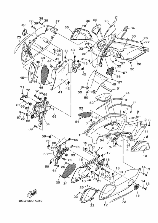 Yamaha 90110-05014 Bolt, Hexagon Socket Head — shown on the Fuel Tank 2 parts diagram