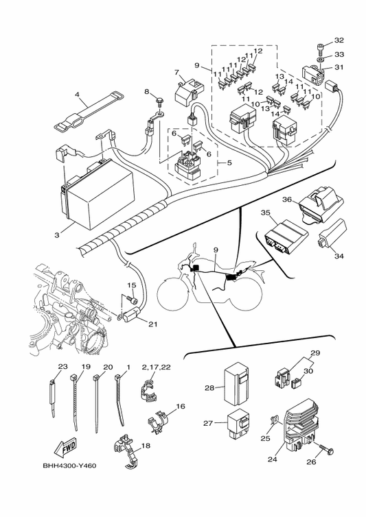 Yamaha B6Y-H5810-13 Communication Cont. Unit Assy — shown on the Electrical 1 parts diagram