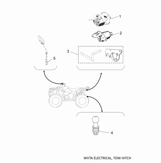 Yamaha YME-FMBBR-10 Mirror Bracket Right Hand Side — shown on the WVTA Electrical, Tow Hitch, Mirror brkt parts diagram