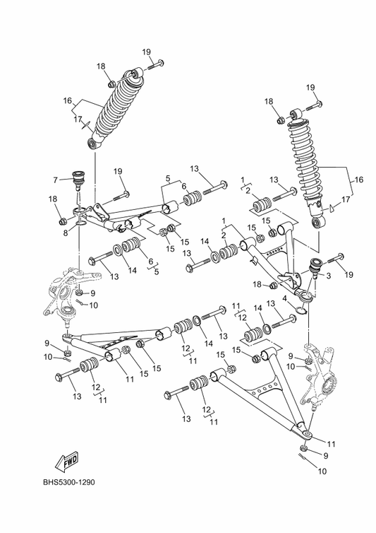 Yamaha BB5-F3390-20 Shock Absorber Assy 2 — shown on the Front Suspension & Wheel parts diagram