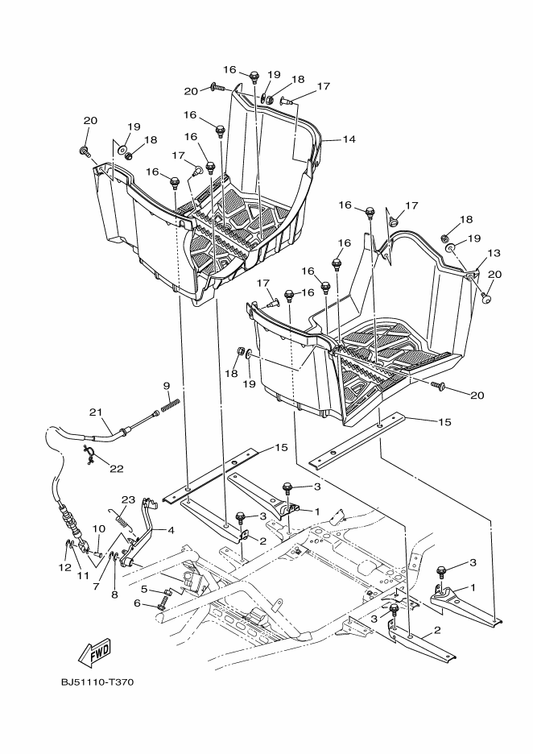 Yamaha BB5-F7453-00 Cover 1 — shown on the Stand & Footrest parts diagram