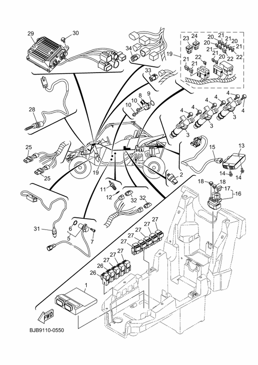 Yamaha 5KM-82917-00 . Switch — shown on the Electrical 1 parts diagram