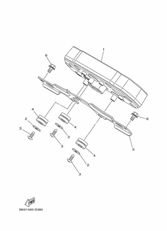Yamaha B5G-H3500-14 Meter Assy — shown on the Meter parts diagram