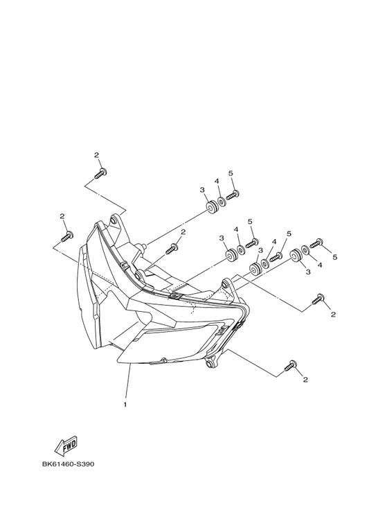 Yamaha BK7-H4300-00 Headlight Assy — shown on the Headlight parts diagram