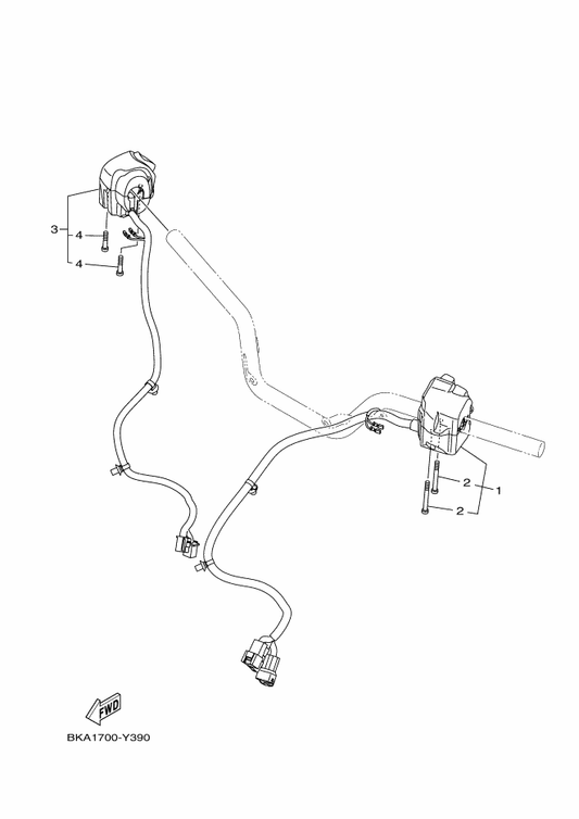 Yamaha BMJ-H3972-01 Switch, Handle 4 — shown on the Handle Switch & Lever parts diagram