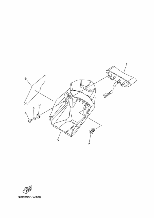 Yamaha BAS-84710-11 Taillight Unit Assy — shown on the Taillight parts diagram