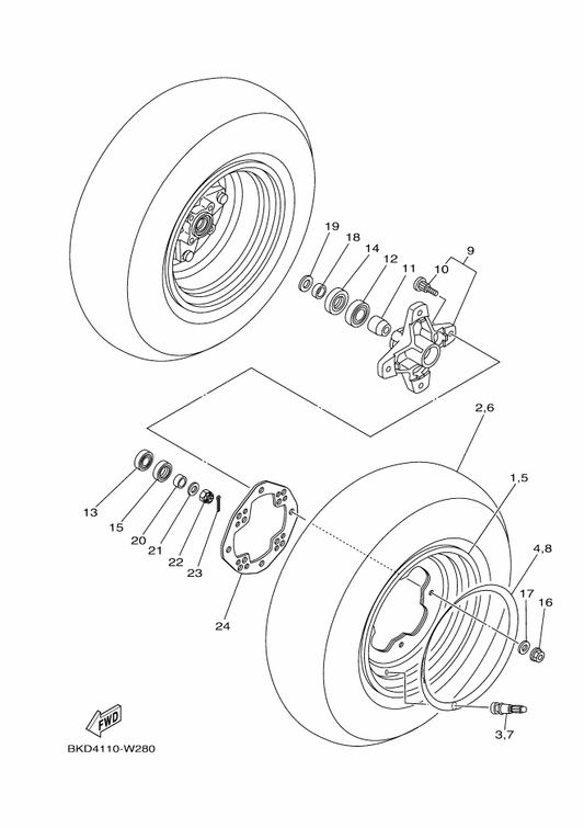 Yamaha BFK-F51G1-50 Graphic 1 — shown on the Front Wheel parts diagram