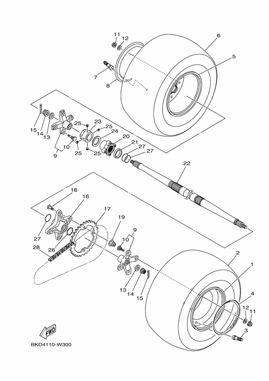 Yamaha BFK-F51G2-30 Graphic 2 — shown on the Rear Wheel parts diagram