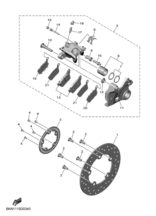 Yamaha 2CR-25828-00 . Shim, Caliper — shown on the Rear Brake Caliper parts diagram