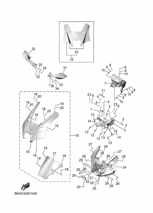 Yamaha BKN-2834X-00 . Graphic Set 1, Cowling — shown on the Cowling 1 parts diagram