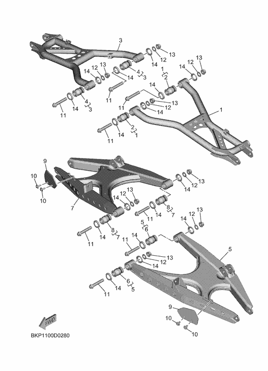 Yamaha BYP-F210N-01 Rear Arm Assy 2 — shown on the Rear Arm parts diagram