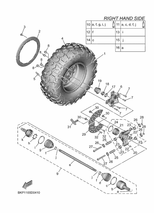 Yamaha BKP-F5168-30 Cast Wheel, Front — shown on the Rear Wheel 2 parts diagram