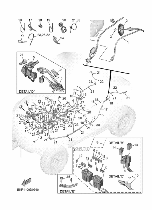 Yamaha BKP-H2117-00 Wire, Lead — shown on the Electrical 3 parts diagram