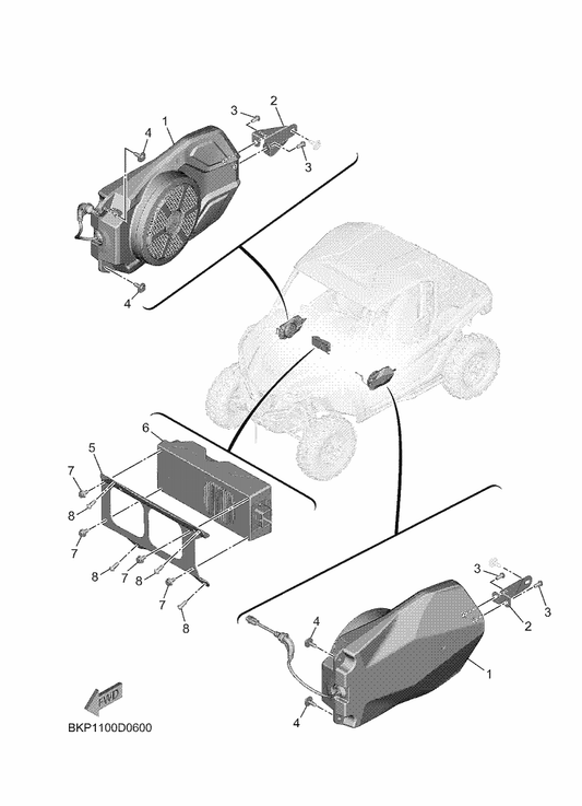Yamaha BKP-H397B-00 Bracket,1 — shown on the Electrical 4 parts diagram