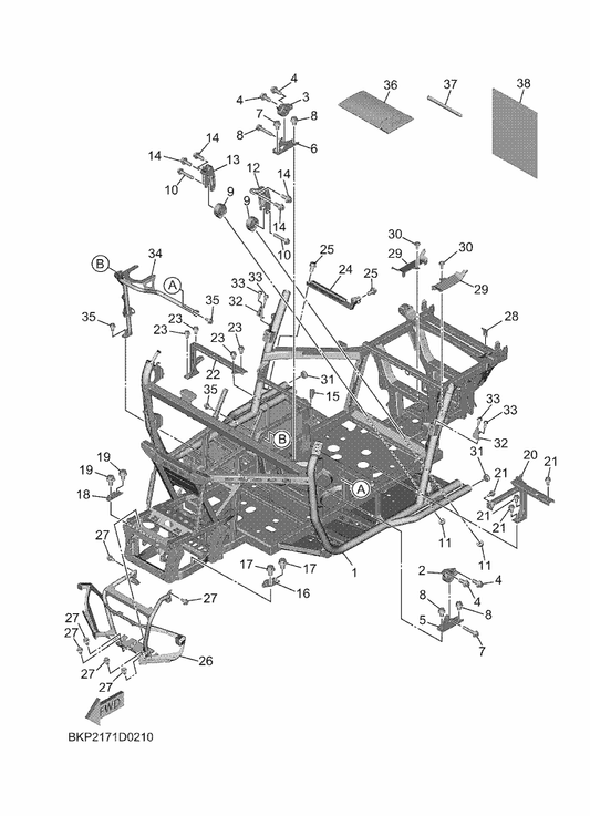 Yamaha BKP-F1110-01 Frame Comp. — shown on the Frame parts diagram