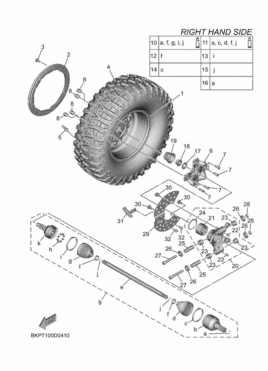 Yamaha BKP-F531H-00 Rear Drive Shaft Assy — shown on the Rear Wheel 2 parts diagram