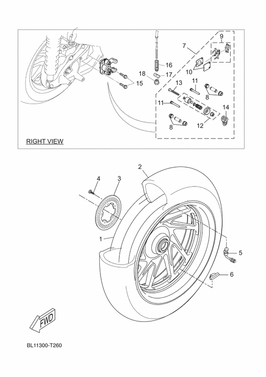 Yamaha BL1-F5971-00 . Lever, Parking — shown on the Rear Wheel & Brake System parts diagram