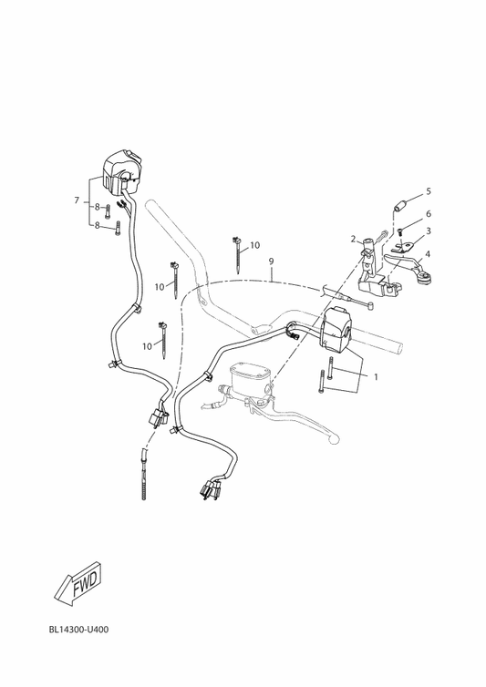 Yamaha BL1-26396-00 Holder, Adjusting — shown on the Handle Switch & Lever parts diagram