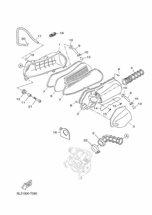 Yamaha 1B9-E4452-00 Seal — shown on the Intake 2 parts diagram