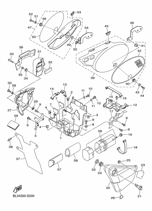 Yamaha 3TJ-82131-00 Band, Battery — shown on the Side Cover parts diagram