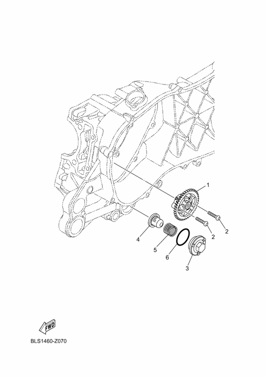 Yamaha BLS-E3300-00 Oil Pump Assy — shown on the Oil Pump parts diagram