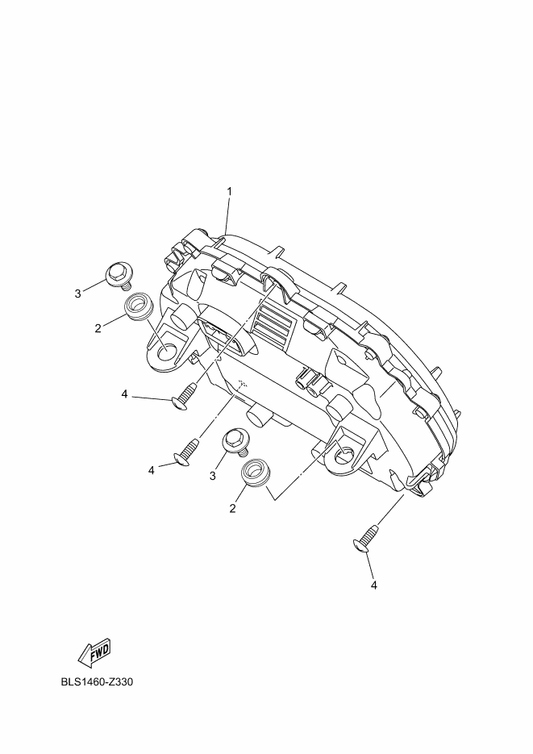Yamaha DW4-H3220-00 Connected Meter Assy. — shown on the Meter parts diagram