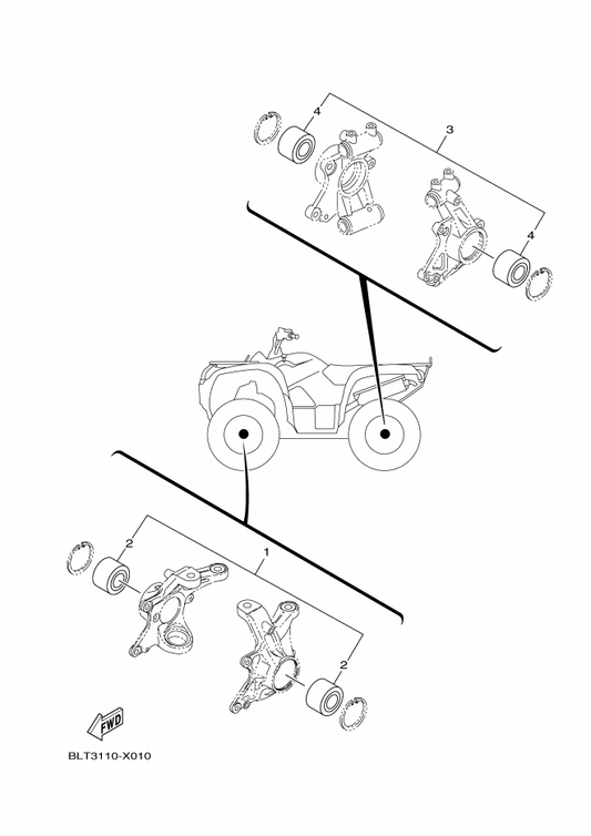 Yamaha 17S-WB024-00 Wheel Bearing Kit — shown on the Maintenance Parts Kit parts diagram