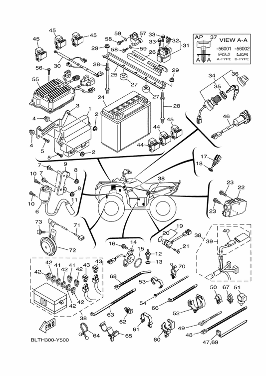 Yamaha B4F-8591A-31 Engine Control Unit Assy — shown on the Electrical 1 parts diagram