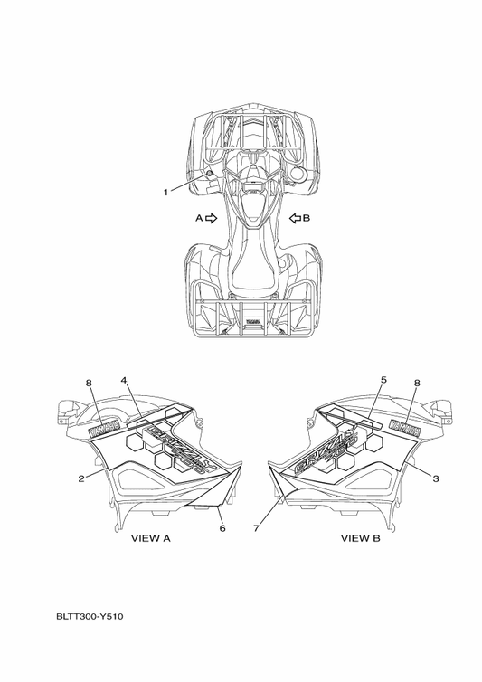 Yamaha BGF-F165C-10 Graphic 1 (Lh) — shown on the Graphics parts diagram