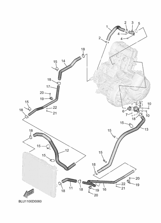Yamaha BG4-12410-01 Thermostat Assy — shown on the Water Pump parts diagram