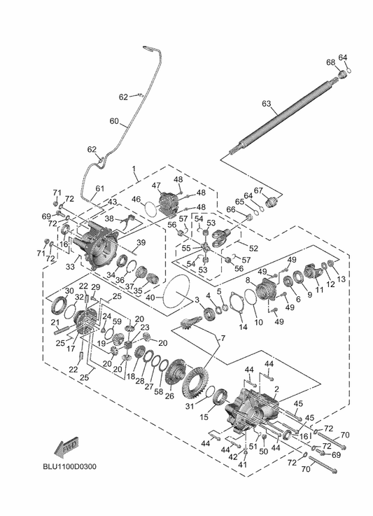 Yamaha 93210-626A7 . O-Ring — shown on the Front Differential parts diagram