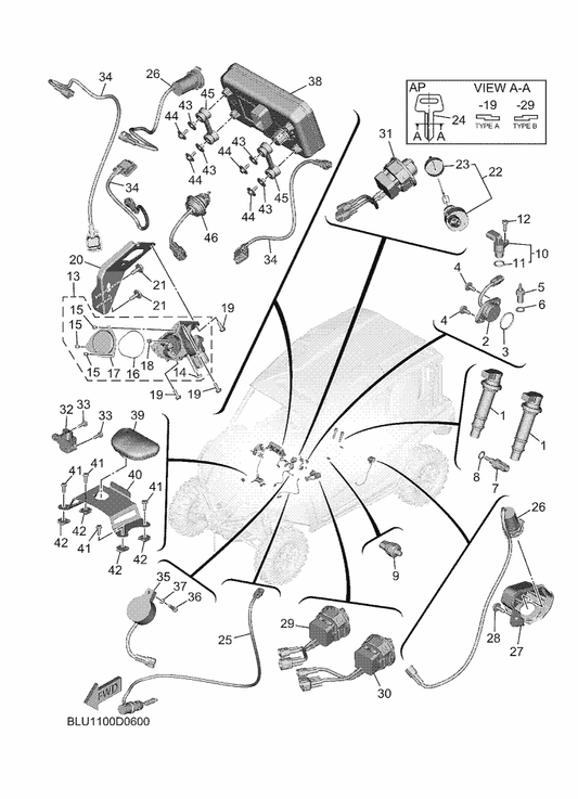 Yamaha 1WS-82310-00 Ignition Coil Assy — shown on the Electrical 1 parts diagram