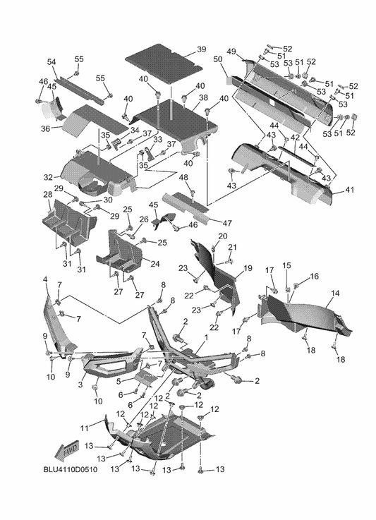 Yamaha B4J-F2825-03 Protector 1 — shown on the Guard parts diagram