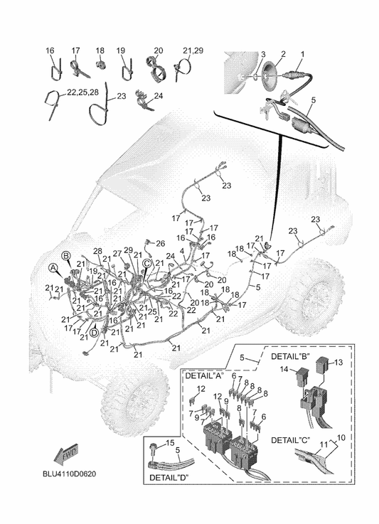 Yamaha BLU-82590-10 Wire Harness Assy — shown on the Electrical 3 parts diagram