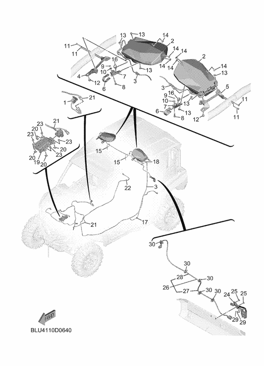Yamaha B4J-H1860-01 Switch Assy — shown on the Electrical 5 parts diagram