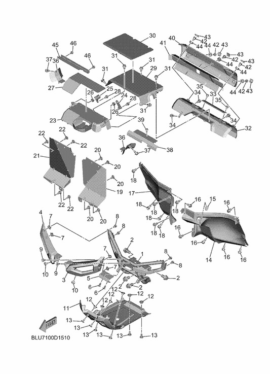 Yamaha BYP-F2361-01 Guard 1 — shown on the Guard parts diagram