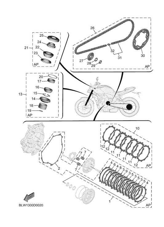 Yamaha 94682-64021 . . Joint, Chain (Did520Vm5 Zj) — shown on the Maintenance Parts Kit parts diagram