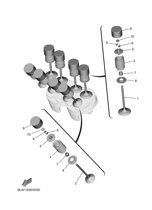 Yamaha BLW-12111-00 Valve, Intake — shown on the Valve parts diagram