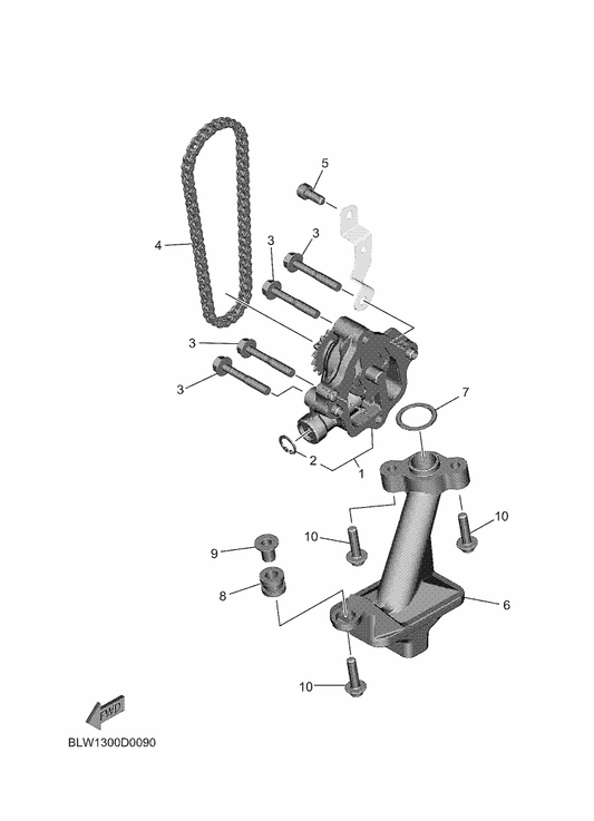 Yamaha BLW-13300-00 Oil Pump Assy — shown on the Oil Pump parts diagram