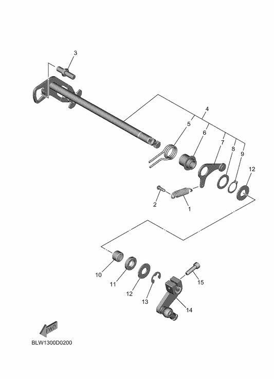 Yamaha BU3-E8175-00 . Spacer — shown on the Shift Shaft parts diagram