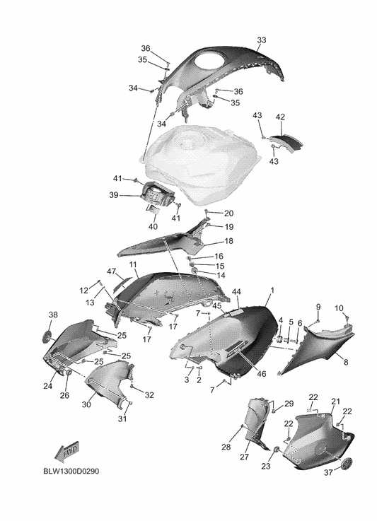 Yamaha 8ET-21747-00 Damper — shown on the Fuel Tank 2 parts diagram
