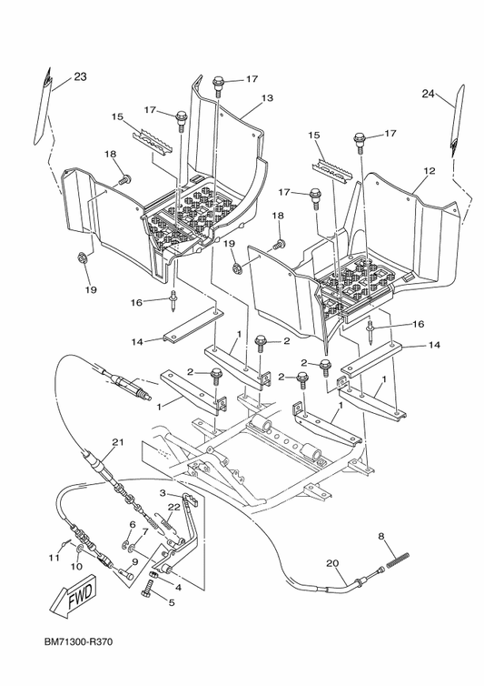 Yamaha BM7-F2869-10 Mole — shown on the Stand & Footrest parts diagram