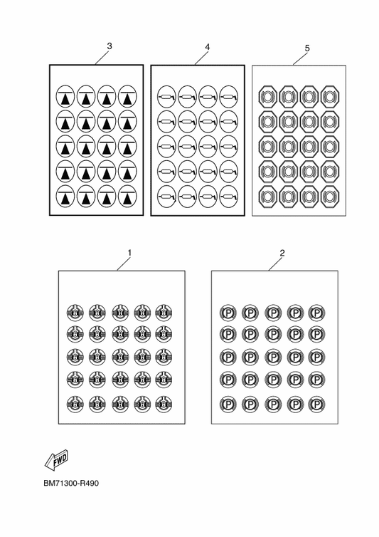 Yamaha BM7-F816S-00 Label, Warning Diff. Lock — shown on the Emblem & Label 2 parts diagram