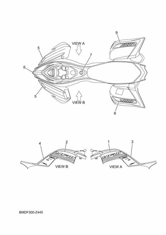 Yamaha BMD-F15D9-30 Graphic 1 (Lh) — shown on the Graphics parts diagram