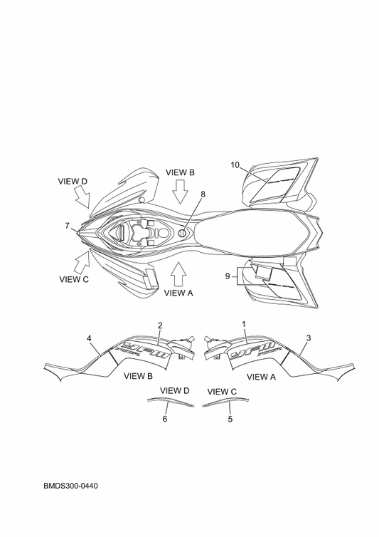 Yamaha BMD-F15B9-30 Graphic 5 (Lh) — shown on the Graphics parts diagram