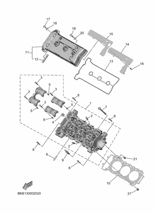 Yamaha BME-11101-09 Cylinder Head Assy — shown on the Cylinder Head parts diagram