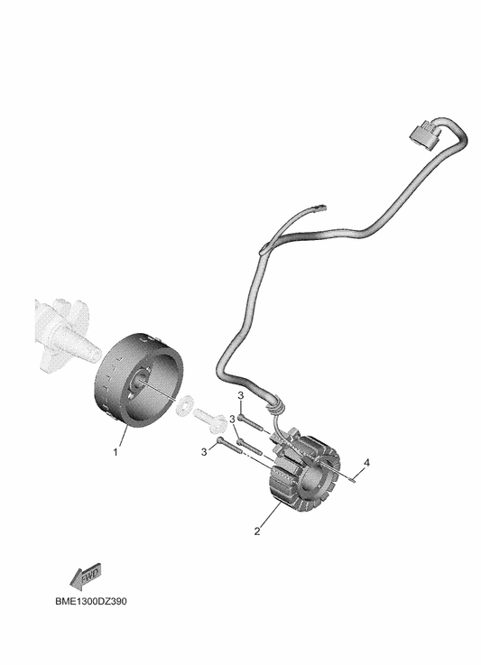 Yamaha BME-81450-00 Rotor Assy — shown on the Generator parts diagram