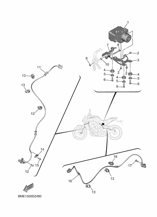 Yamaha BME-85991-00 Bracket, Unit — shown on the Electrical 3 parts diagram