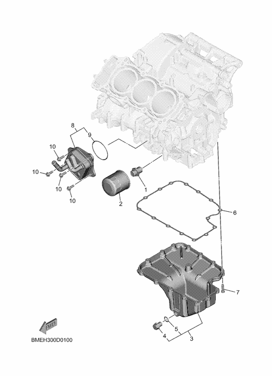 Yamaha B7N-13400-01 Strainer Cover Assy — shown on the Oil Cleaner parts diagram