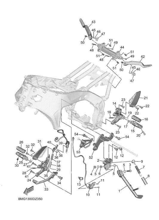 Yamaha 90149-08058 Screw — shown on the Stand & Footrest parts diagram